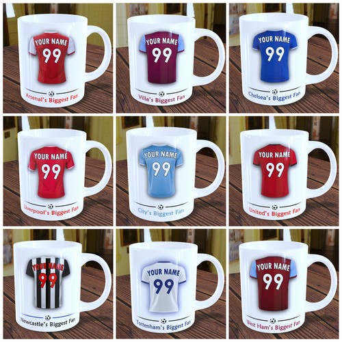 Personalised football mugs - personalised,