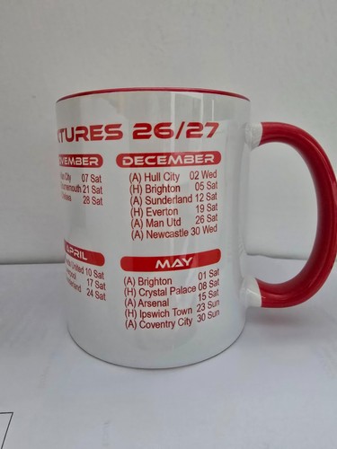 Fixtures season on mug - 26/27,
